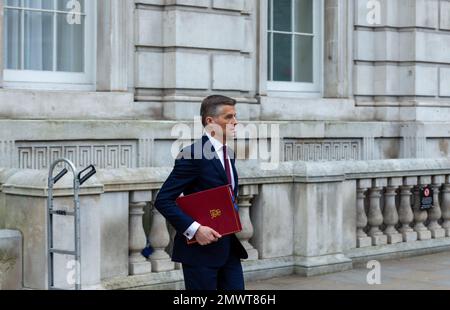 London uk Jan 2023 Secretary of State for Transport MARK HARPER verlässt Kabinettsbüro 70 whitehall Affter Cabient Meeting Stockfoto