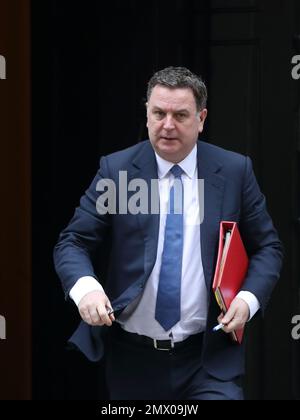 Downing Street, London, Großbritannien. 31. Januar 2023 Der Staatssekretär für Arbeit und Pensionen Mel Stride nimmt an der wöchentlichen Kabinettssitzung in Downing Street Nr. 10 Teil. Kredit: Uwe Deffner/Alamy Live News Stockfoto