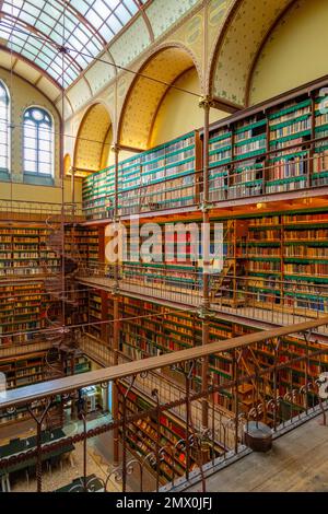 Die Bibliothek im Rijksmuseum Amsterdam Stockfoto