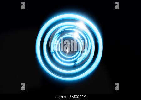 3D-Wiedergabe von Musik-Visualizer isoliert auf schwarzem Hintergrund. Stockfoto