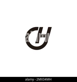 Buchstabe ch Schleife geometrische Linie einfacher Logo-Vektor Stock Vektor