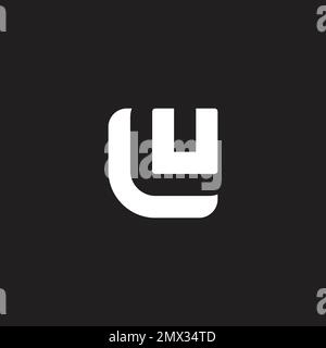 Buchstabe lu einfacher geometrischer quadratischer Logovektor Stock Vektor