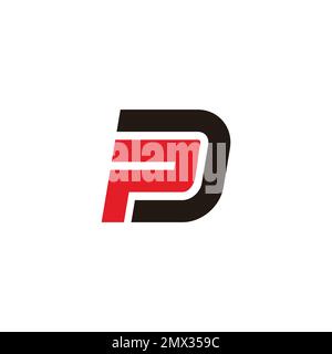 Einfacher Logovektor mit geometrischen Linien für den Buchstaben pd Stock Vektor
