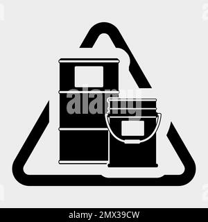 Chemical Drums Black Icon White Background Stock Vektor