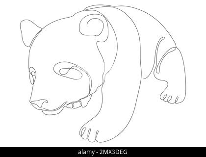 Eine durchgehende Linie Pandabär. Vektorkonzept zur Darstellung dünner Linien. Kontur Zeichnen kreativer Ideen. Stock Vektor