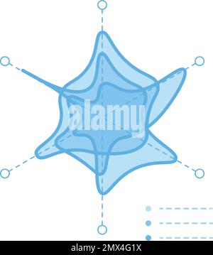 Radardiagramm. Radiale Datenverteilung. Spinnendiagramm Stock Vektor