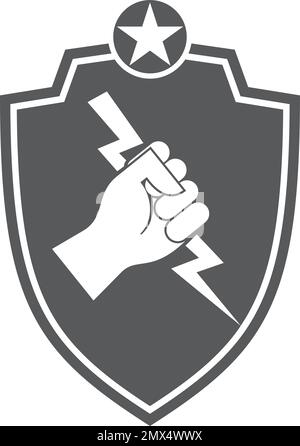 Armeebezirk. Militärlogo. Schwarzes Schild Stock Vektor