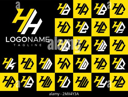 Sechseckiges Logo mit H-Buchstaben. Modernes Vorlagenpaket mit H-Logo. Stock Vektor