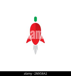 Rocket Chili Logo-Design. Chili-Symbolvektor Stock Vektor