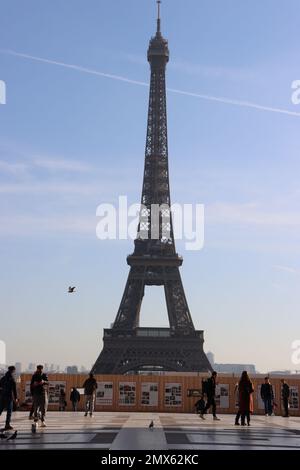 Eiffelturm, Blick auf trocadero Stockfoto