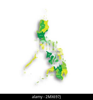 Politische Karte der Verwaltungseinheiten auf den Philippinen Stock Vektor
