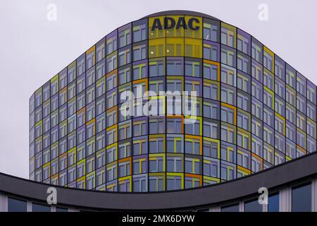 ADAC, Hauptsitz des deutschen Automobilklubs im Münchner Stadtteil Sendling-Westpark. Entworfen von der Architekturfirma Sauerbruch Hutton. Stockfoto