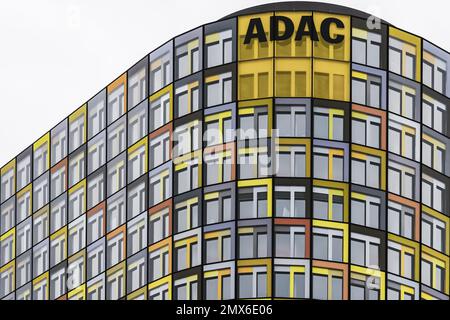 ADAC, Hauptsitz des deutschen Automobilklubs im Münchner Stadtteil Sendling-Westpark. Entworfen von der Architekturfirma Sauerbruch Hutton. Stockfoto