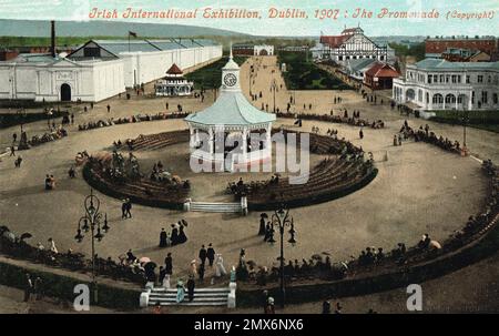 Irish International Exhibition, 1907, Dublin Irland. Die Promenade Stockfoto