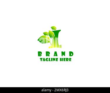 Anfangsbuchstabe H mit Blattlogo Vektorgrafik Konzeptabbildungen. Grünes Blatt Logo Vorlage Vektordesign. Stock Vektor