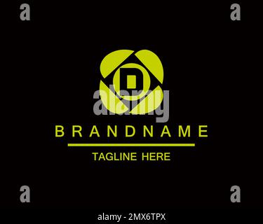 Kreative, moderne Objektivfotografie auf der ursprünglichen Vektorvorlage des D-Logo-Symbols Stock Vektor