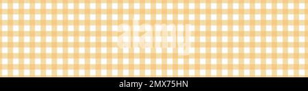 Gingham-gelbes Muster. Vichy Tischdecke für ein Picknick. Quadratische Textur für Stoff. Vektordarstellung Stock Vektor