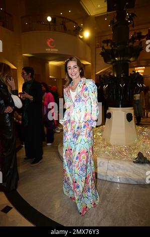 Bettina Cramer bei der Anja Gockel Fashion Show „Seven Senses“ auf der Berliner Fashion Week Herbst/Winter 2023 im Hotel Adlon Kempinski. Berlin, 18,01. Stockfoto