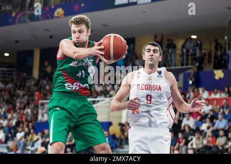 Tiflis, Georgien, 6. September 2022. Aleksandar Vezenkov (Bulgarien) in Aktion während des FIBA EuroBasket 2022, Spiel der Gruppe A zwischen Georgien und Bulgarien in der Tiflis Arena in Belgrad (Serbien). 6. September 2023. Kredit: Nikola Krstic/Alamy Stockfoto