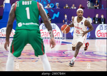 Tiflis, Georgien, 6. September 2022. Thaddus McFadden von Georgien in Aktion während des FIBA EuroBasket 2022, Spiel der Gruppe A zwischen Georgien und Bulgarien in der Tiflis Arena in Belgrad, Serbien. 6. September 2023. Kredit: Nikola Krstic/Alamy Stockfoto