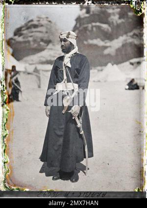 (Französisch - Quweira , Arabie ( actuelle Jordanie ) Le chérif Nasir , des Forces arabes du royaume du Hedjaz). Stockfoto