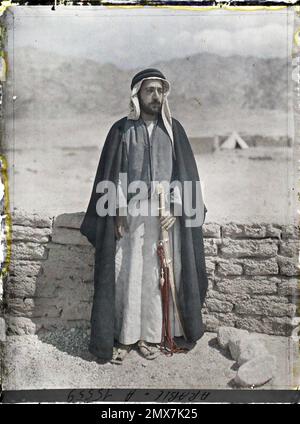 (Französisch - Aqaba , Arabie ( actuelle Jordanie ) Le cheikh Zaal , neveu d' Awda ibn Harb Abu Tayih). Stockfoto