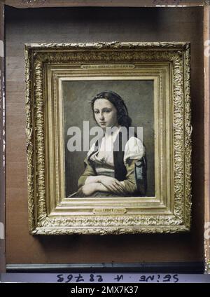 Paris (1. Arr.), Frankreich La Femme à la Perle, Camille Corot, Louvre Museum, Stockfoto