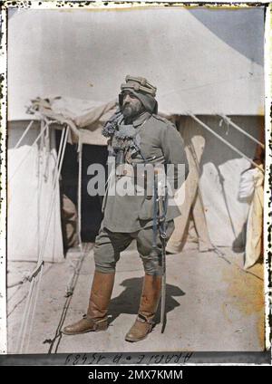 (Französisch - Quweira , Arabie ( actuelle Jordanie ) Dja' Far al-Askari , Kommandant en Chef des troupes régulières). Stockfoto