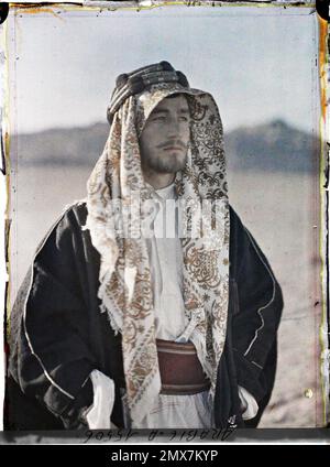 (Französisch - Quweira , Arabie ( Actuelle Jordanie ) Fayz Bey el Azm , un compagnon de l' émir Faycalal). Stockfoto