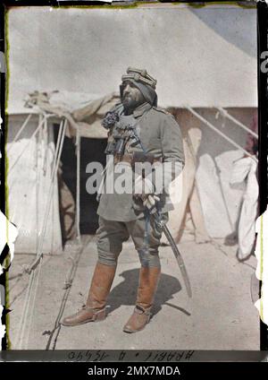 (Französisch - Quweira , Arabie ( actuelle Jordanie ) Dja' Far al-Askari , Kommandant en Chef des troupes régulières). Stockfoto