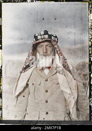 (Französisch - Aqaba , Arabie ( actuelle Jordanie ) L' Adjudant Chatellain , sous-officier francais). Stockfoto