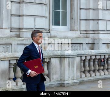 London uk Jan 2023 Secretary of State for Transport MARK HARPER verlässt Kabinettsbüro 70 whitehall Affter Cabient Meeting Stockfoto