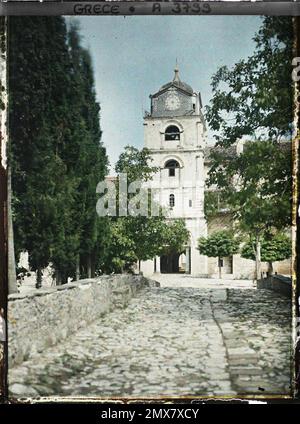 Das Kloster Esphigmenou, Griechenland 1913 - Balkan, Griechenland, Bulgarien - Stéphane Passet - (August 30 - Oktober 21) Stockfoto