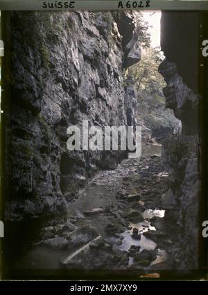 Biel, Swiss Les Gorges du Taubenloch, 1911 - Schweiz - Auguste Léon Stockfoto