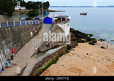 Restaurant Le Bigorneau Amoureux, Plage des Dames, Douarnenez, Finistere, Bretagne, Frankreich, Europa Stockfoto