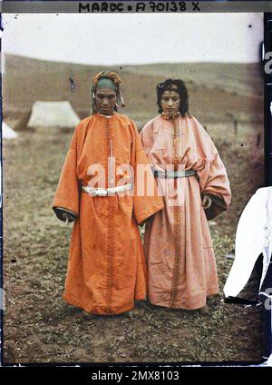 Sidi-Kacem, Marokko zwei Frauen, wahrscheinlich jüdisch, 1912-1913 - Marokko - Stéphane Passet - (Dezember - Januar) Stockfoto