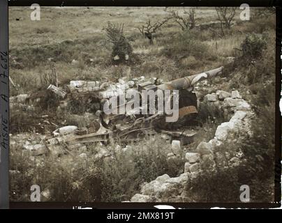 Sancy, Aisne, Frankreich , 1919 - verwüstete Regionen Nièvre, Aisne, Marne, Mause - Georges Chevalier und Fernand Cuville - (22.-30. August) Stockfoto