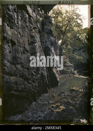Biel, Swiss Les Gorges du Taubenloch, 1911 - Schweiz - Auguste Léon Stockfoto