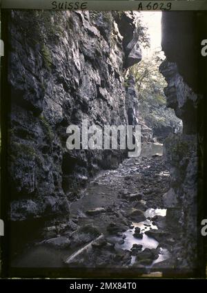 Biel, Swiss Les Gorges du Taubenloch, 1911 - Schweiz - Auguste Léon Stockfoto