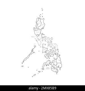 Politische Karte der Verwaltungseinheiten auf den Philippinen Stock Vektor