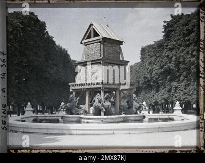 Paris (Arr. Vie), Frankreich La Fontaine des Quatre-parties-du-Monde De Carpeaux Protected against Bombing, Place Camille-Jullian, Garden Marco Polo, Avenue de l 'Observatoire, Stockfoto