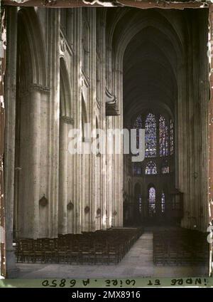 Touren, Frankreich, das Schiff und der Chor der Saint-Gatien Kathedrale , 1915-Zentrum von Frankreich, Loiret, Indre-et-Loire, Loir-et-Cher-Jean Brunhes und Auguste Léon-(August) Stockfoto