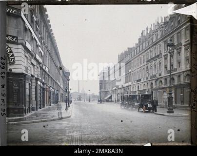 Paris (VIIIE arr.), Frankreich rue Royale Vue de la rue St-Honoré Richtung Place de la Concorde, Stockfoto