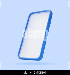 3D realistisches Smartphone mit leerem Bildschirm. Stock Vektor