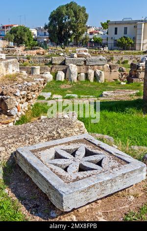 Das Heiligtum von Eleusis (Elefsina), eines der bedeutendsten religiösen Zentren der antiken Welt, wo die Göttin Demeter verehrt wurde. Stockfoto