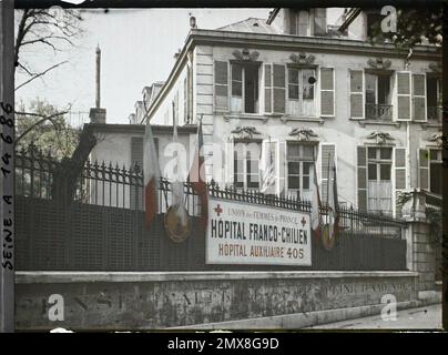 Paris (8. Arr.), Frankreich Franco-Chilian Hilfskrankenhaus 405 um 185 Faubourg Saint-Honoré, Stockfoto