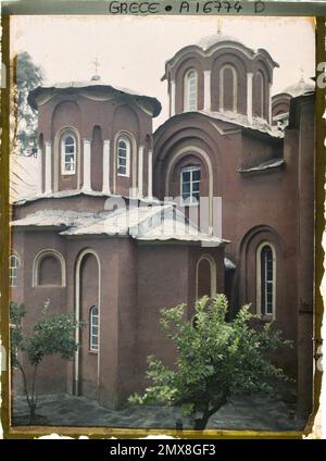 Das Vatopedi-Kloster, Griechenland , 1918 - Griechenland - Fernand Cuville - (September) Stockfoto