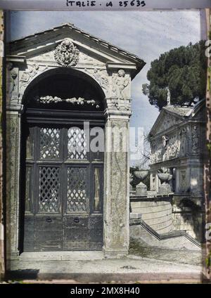 Rom, Italien Vatikanische Gärten: Casino du Pape rechts unten , 1921 Cap Martin, Italien, Cap Martin - Auguste Léon (Feb.-April) Stockfoto