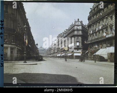 Paris (ier-iie-IIE arr.), Frankreich auf der Avenue de l'Opera nach den Siegesfesten vom 13. Und 14. Juli 1919 Stockfoto