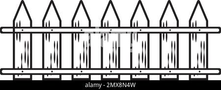 Fence Icon flach. Schwarzes Piktogramm auf weißem Hintergrund. Symbol für Vektordarstellung Stock Vektor